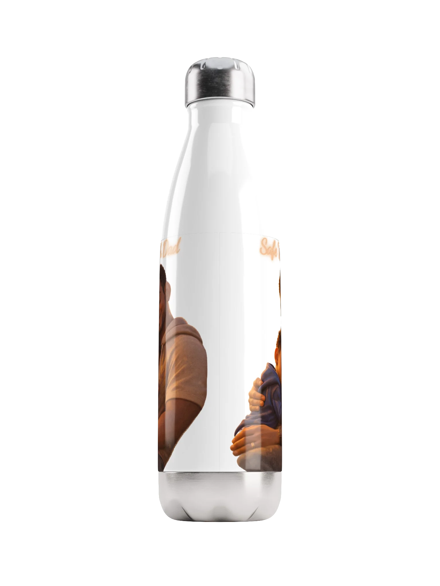Safe With Dad Stainless Steel Water Bottle product image (1)
