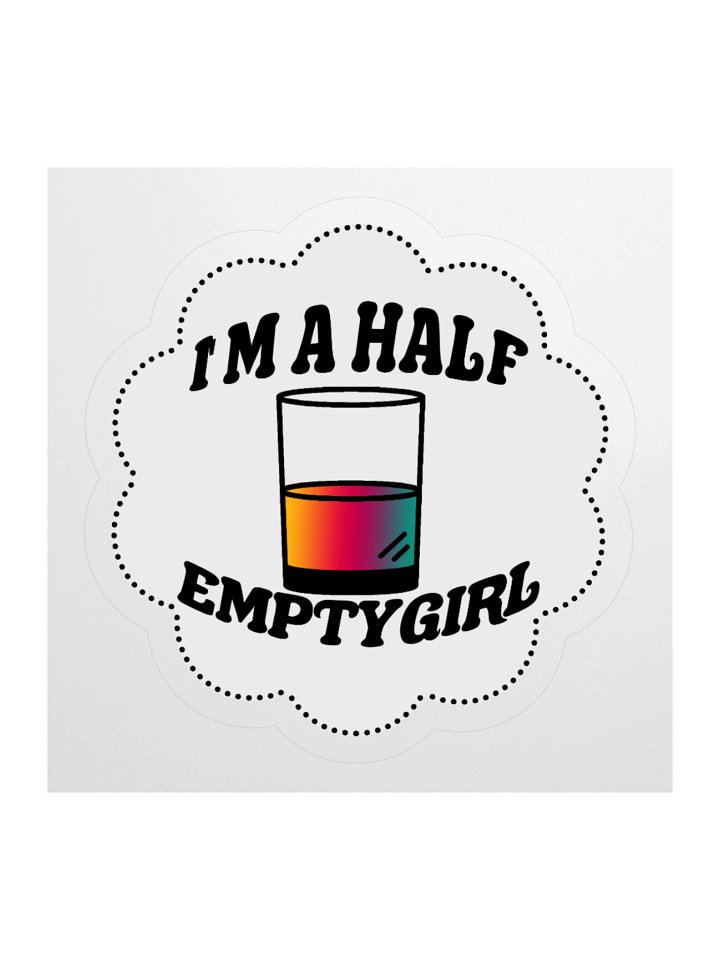 Half Empty Girl Sticker product image (1)