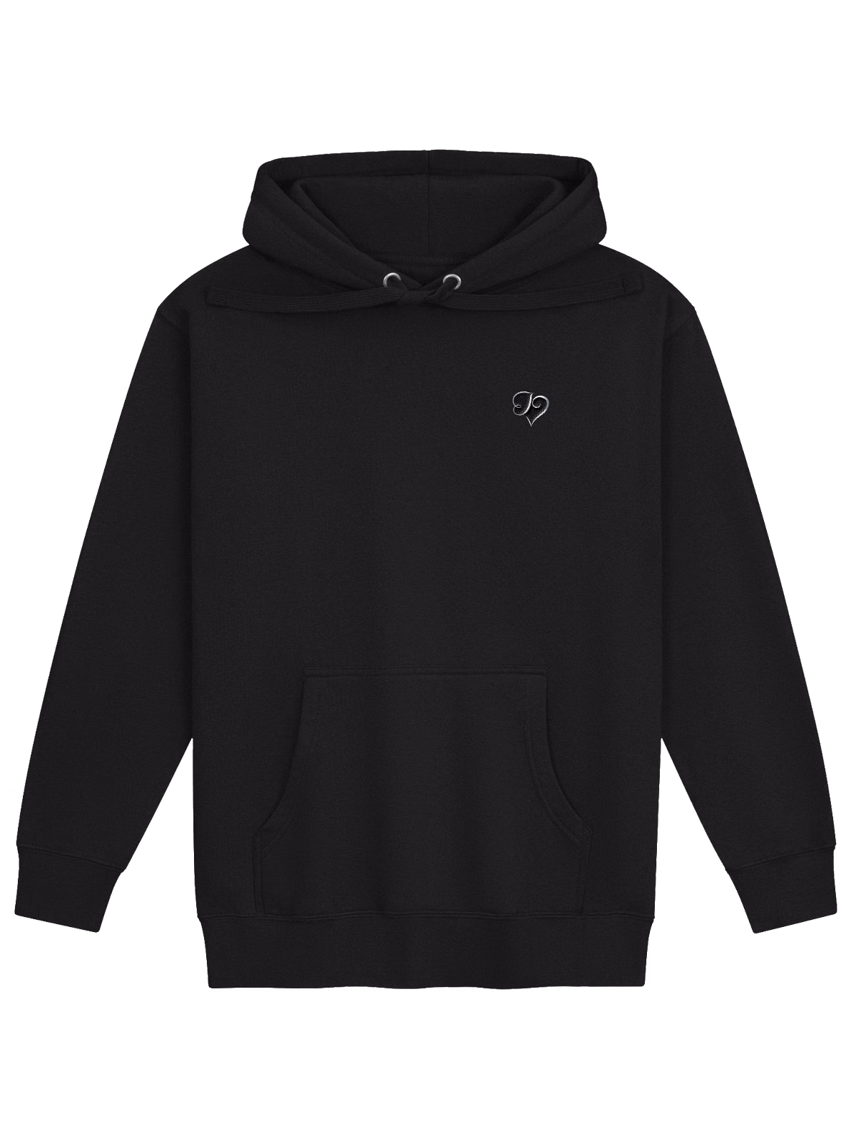 Jaron Smalls Signature Hoodie in black, embroidered JS Heart at the left chest