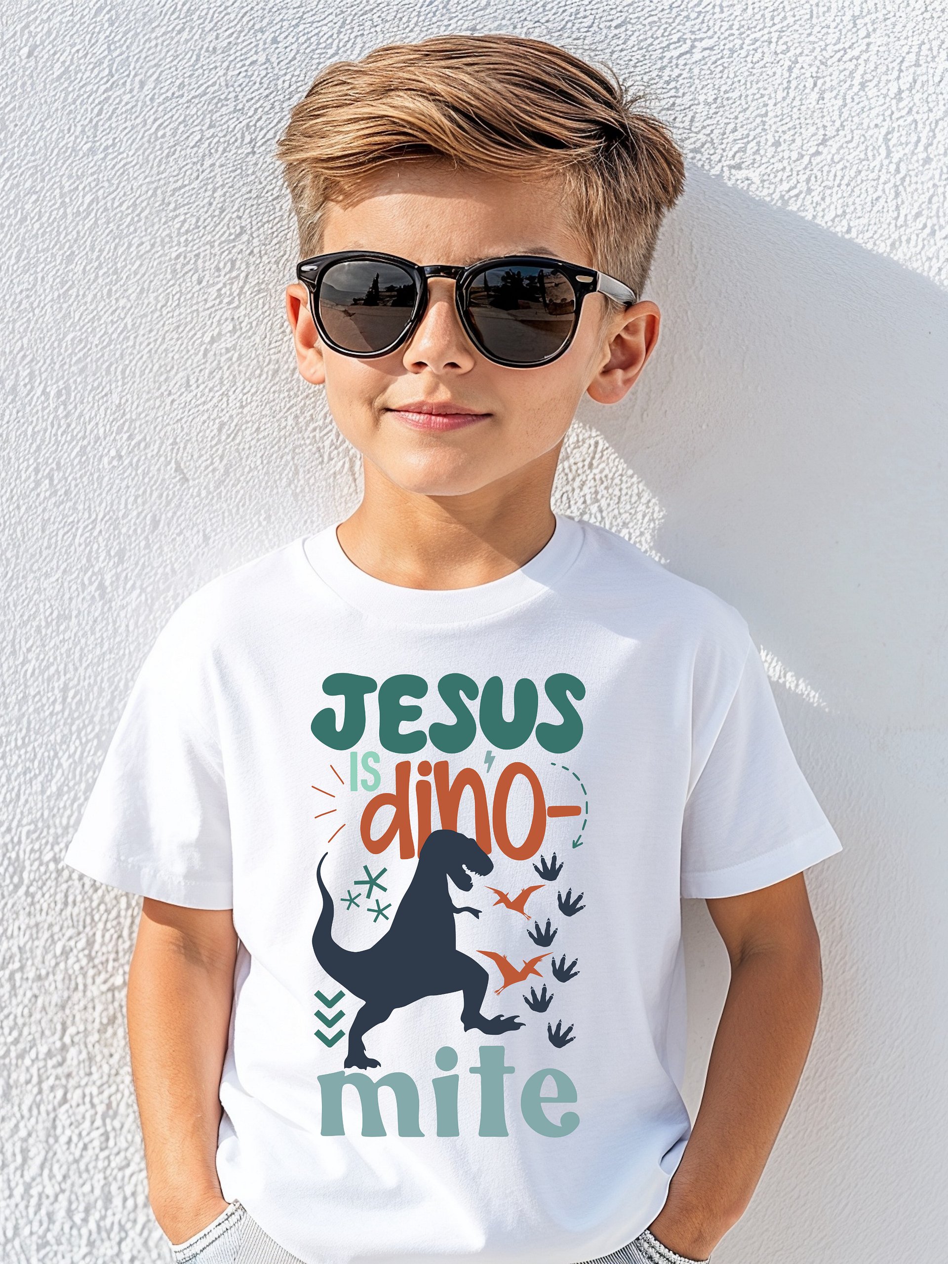 Jesus Is Dino-mite Kids Tee product image (4)