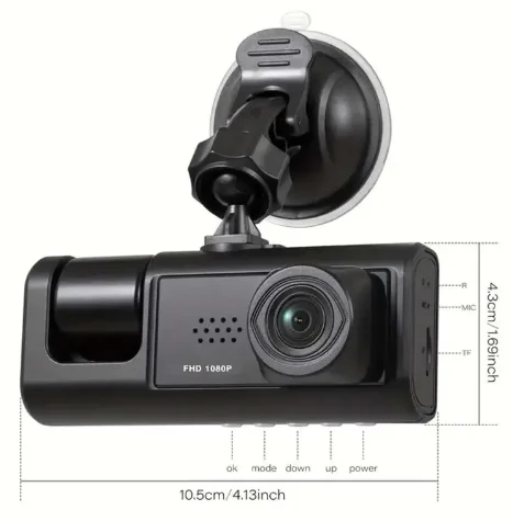 3 Way Dash Camera WithNight Vision Loop Recording with 32GB Memory Card product image (5)