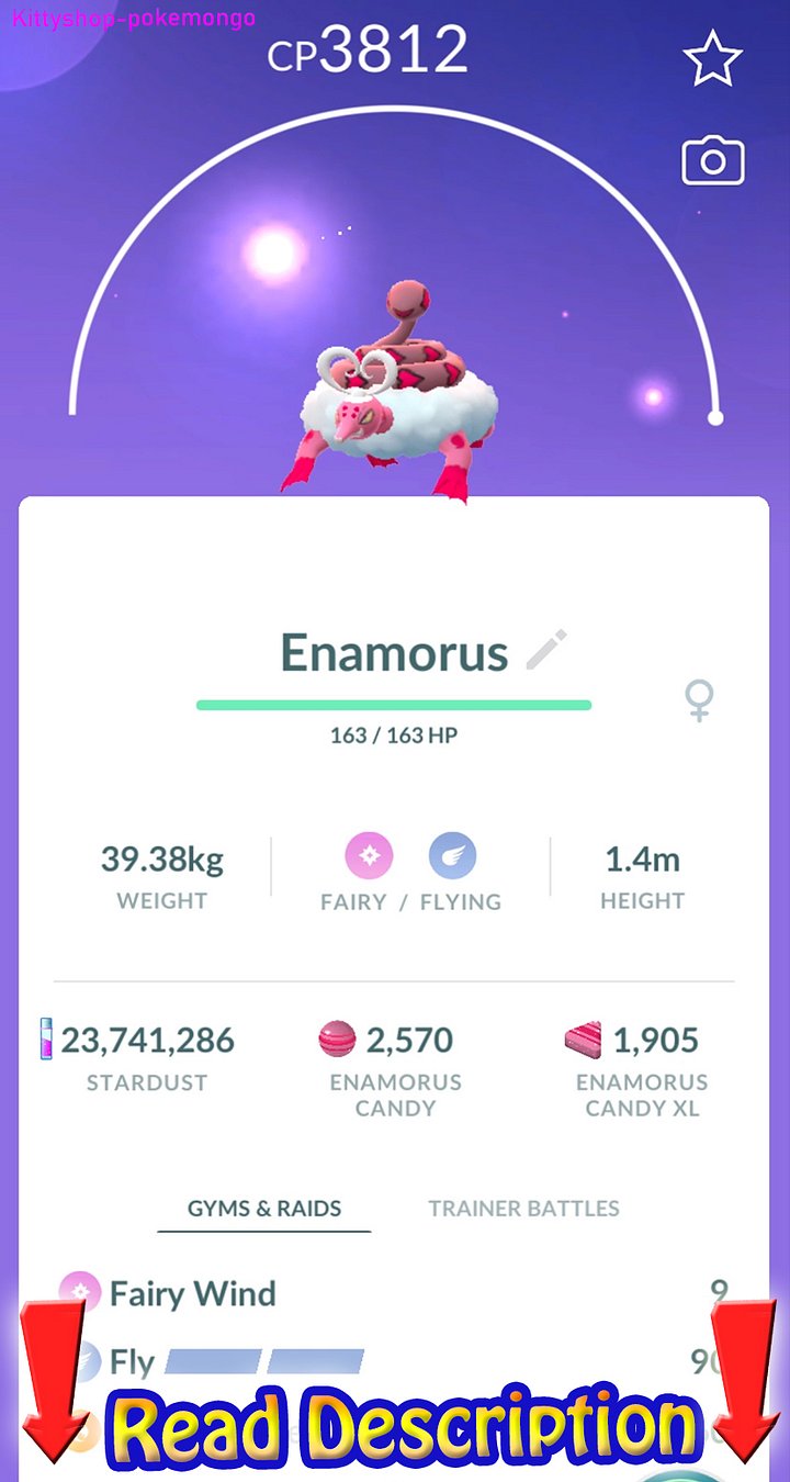 🟢Level 50 Enamorus (Therian Forme) MAXED 3 Move Trade go Fast Shipping ✅ product image (1)