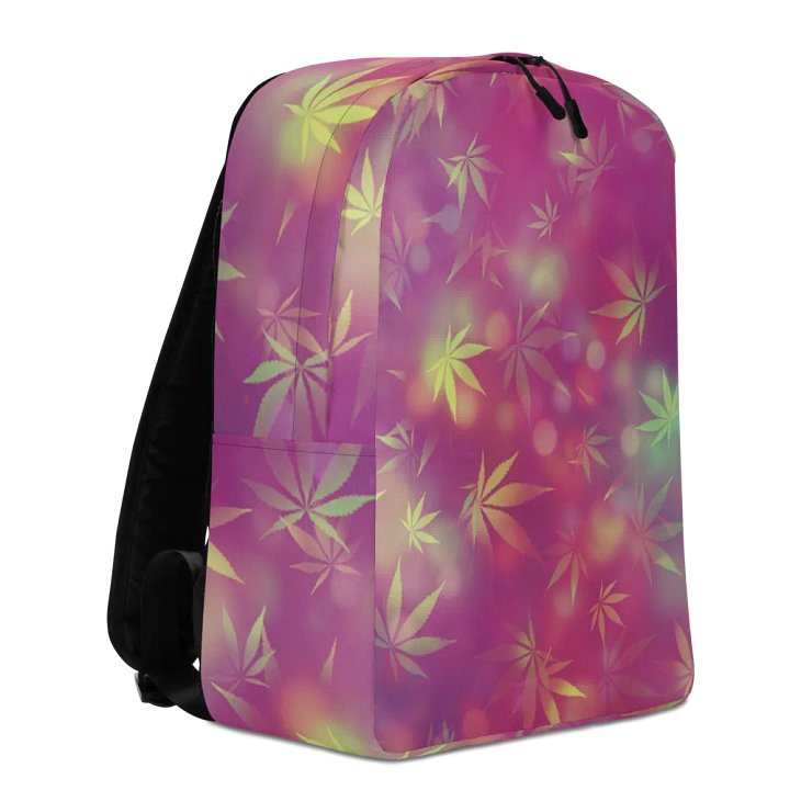 Cannabis Leaf – Vivid Maroon & Gold Bokeh Edition - Backpack product image (2)