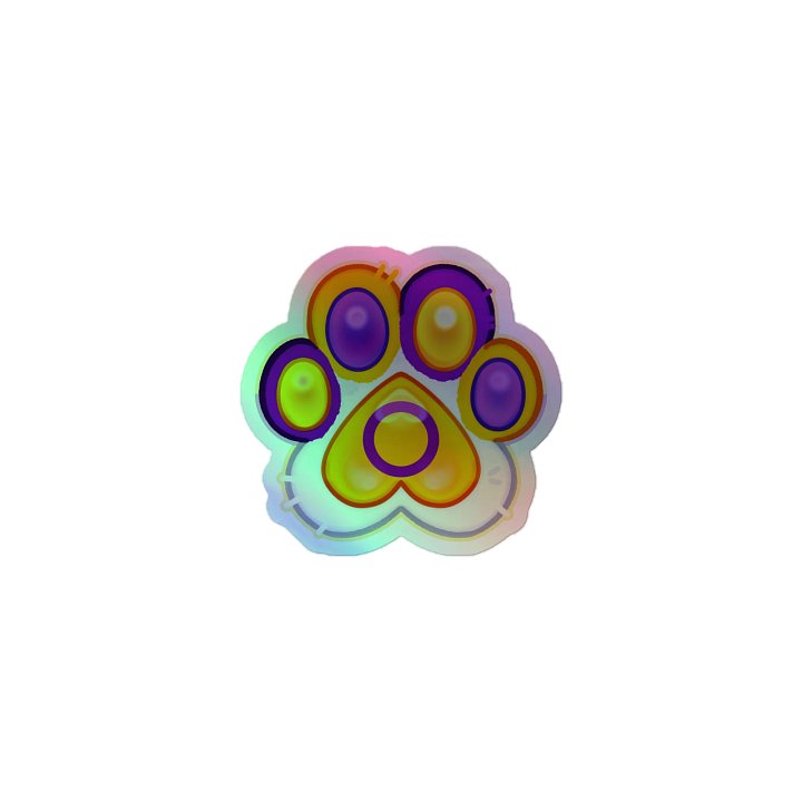 Intersex Pride Paw Print Holographic Kiss Cut Sticker product image (1)