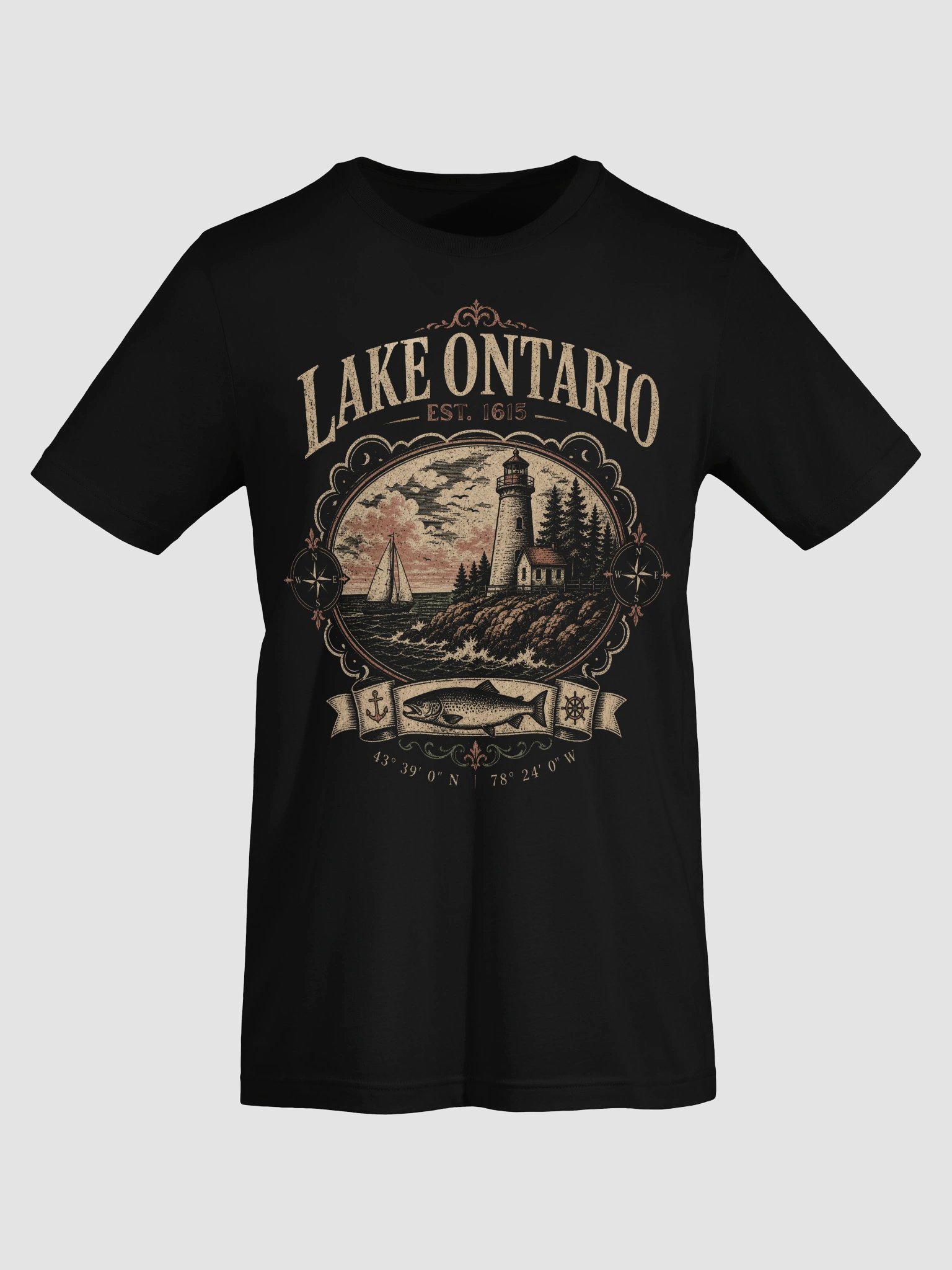 Lake Ontario EST 1656 Retro Stripe Canadian Pride for Men Women product image (46)
