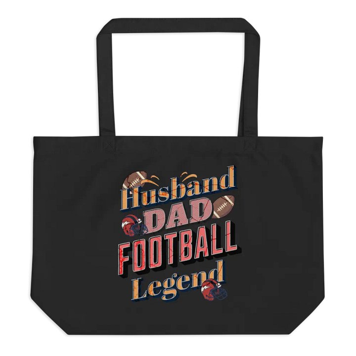Husband Dad Football Legend of the Field Organic Tote Bag product image (1)