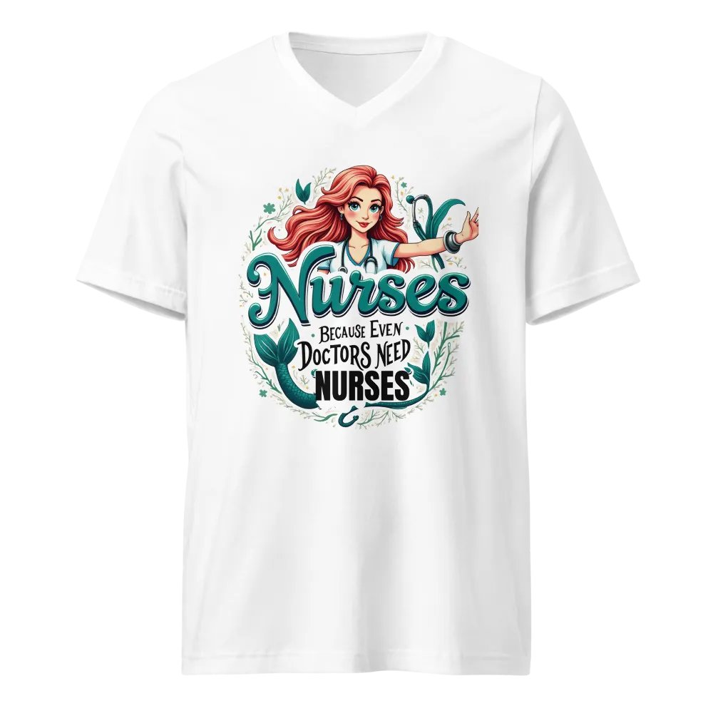 Mermaid Nurse V-Neck T-Shirt product image (1)
