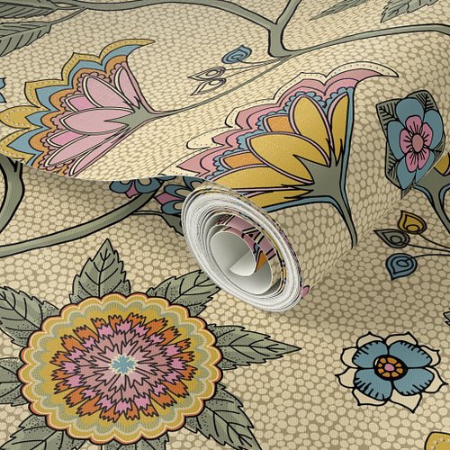 My entry into the current Spoonflower Wallpaper Challenge - Chintz Revival. Had a lot of fun with this one! #Spoonflowerchall...