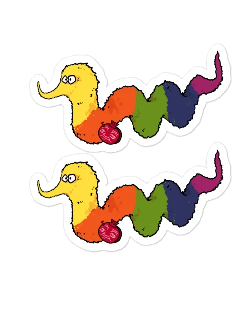 Inch Worm 2x die cut magnets product image (1)