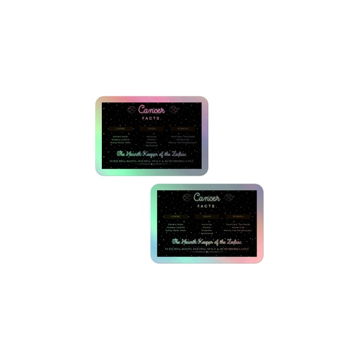 Cancer Zodiac 2025, Attributes Table, Holo Stickers product image (1)