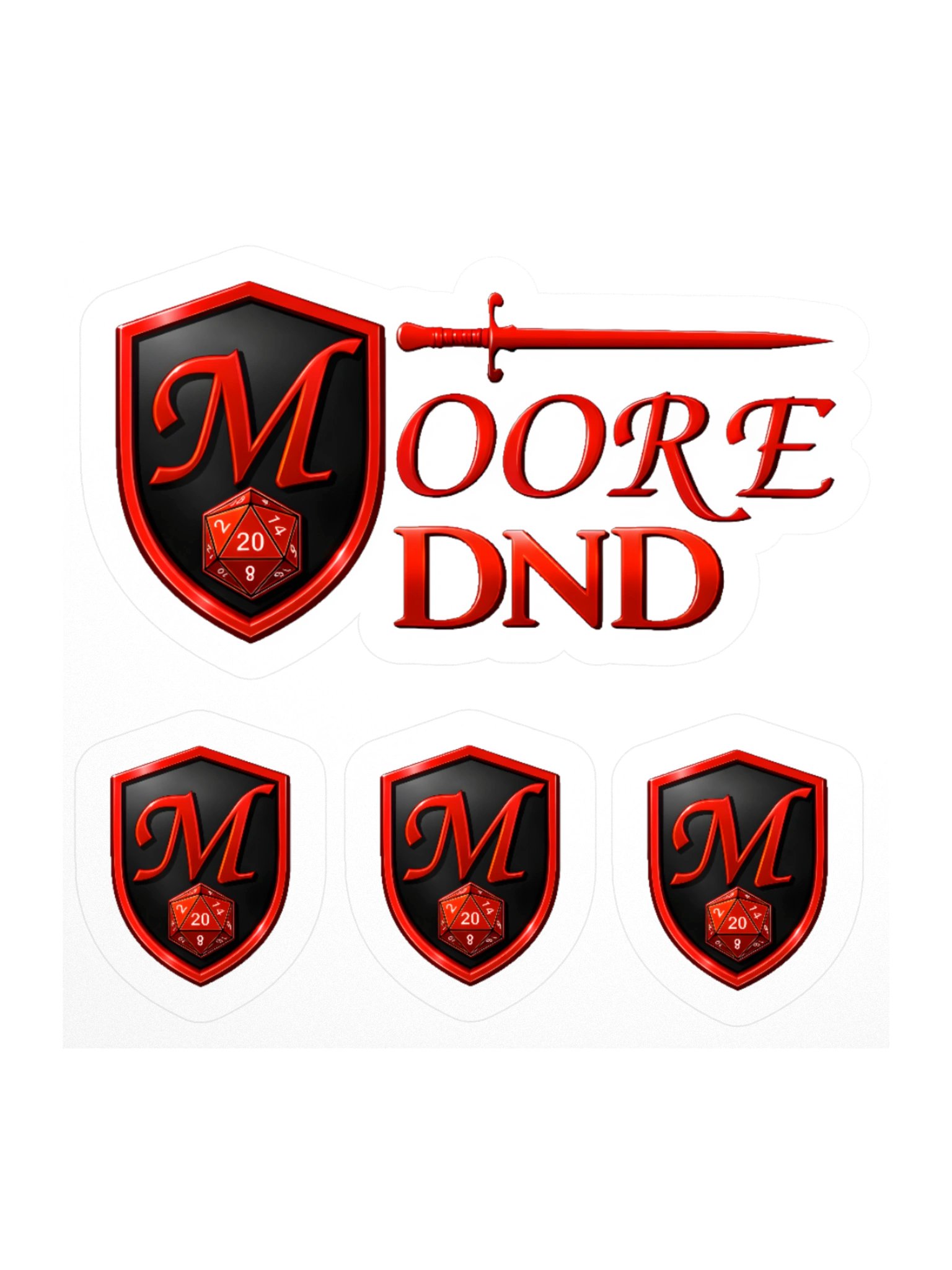 MooreDnD Full Logo Sticker Sheet product image (1)