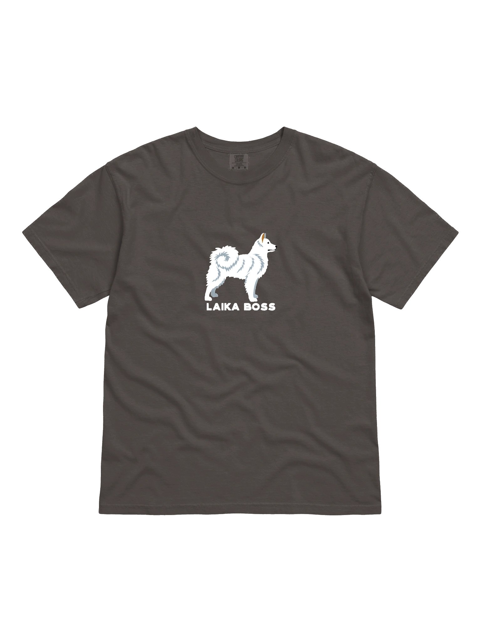 Laika Boss T-Shirt(Embroidered) of a Yakutian Laika(White) product image (4)