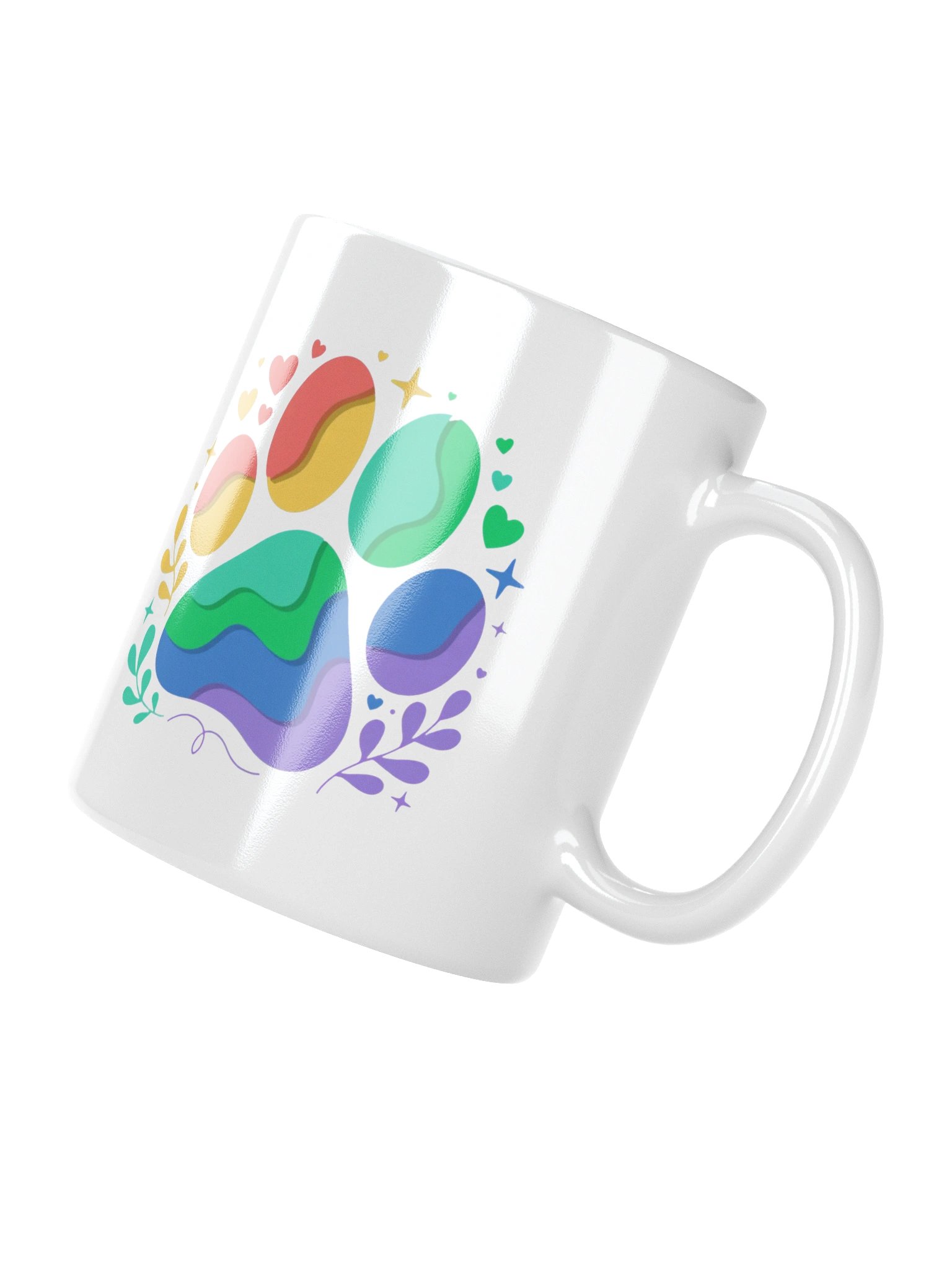 Rainbow Paw Print Coffee Mug product image (11)