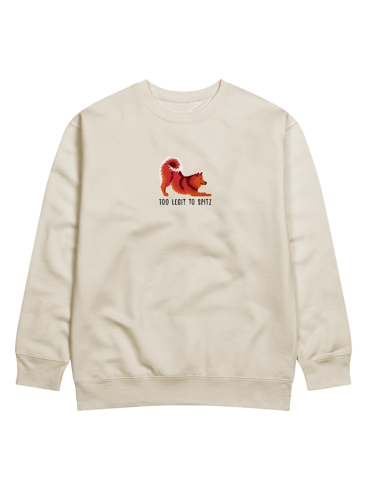 Too Legit to Spitz Sweatshirt (Embroidered) of a Finnish Spitz(Red) product image (71)