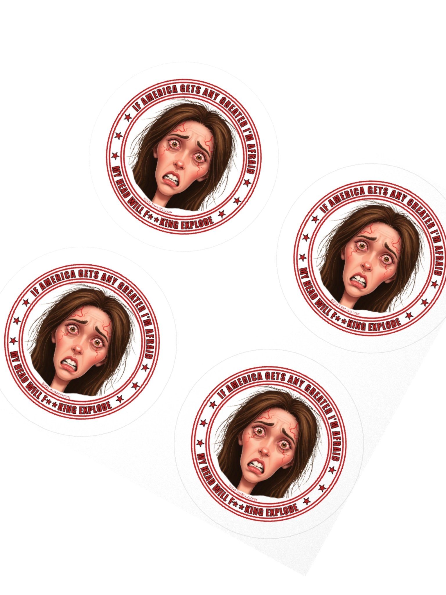 Sticker on white background says: "If America Gets Any Greater My Head Will F**king Explode" product image (5)