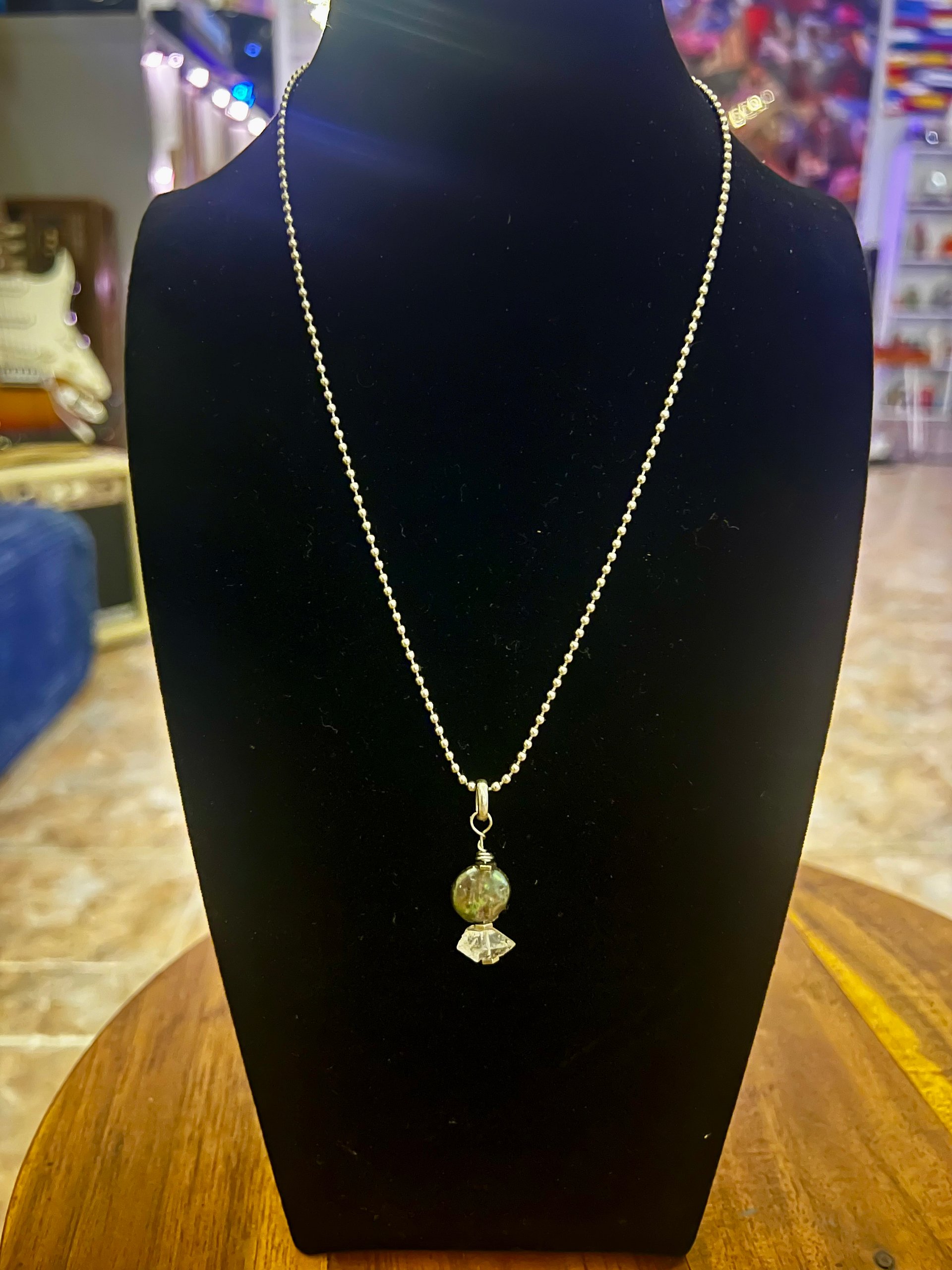 Herkimer, pyrite and coin Pearl necklace product image (1)