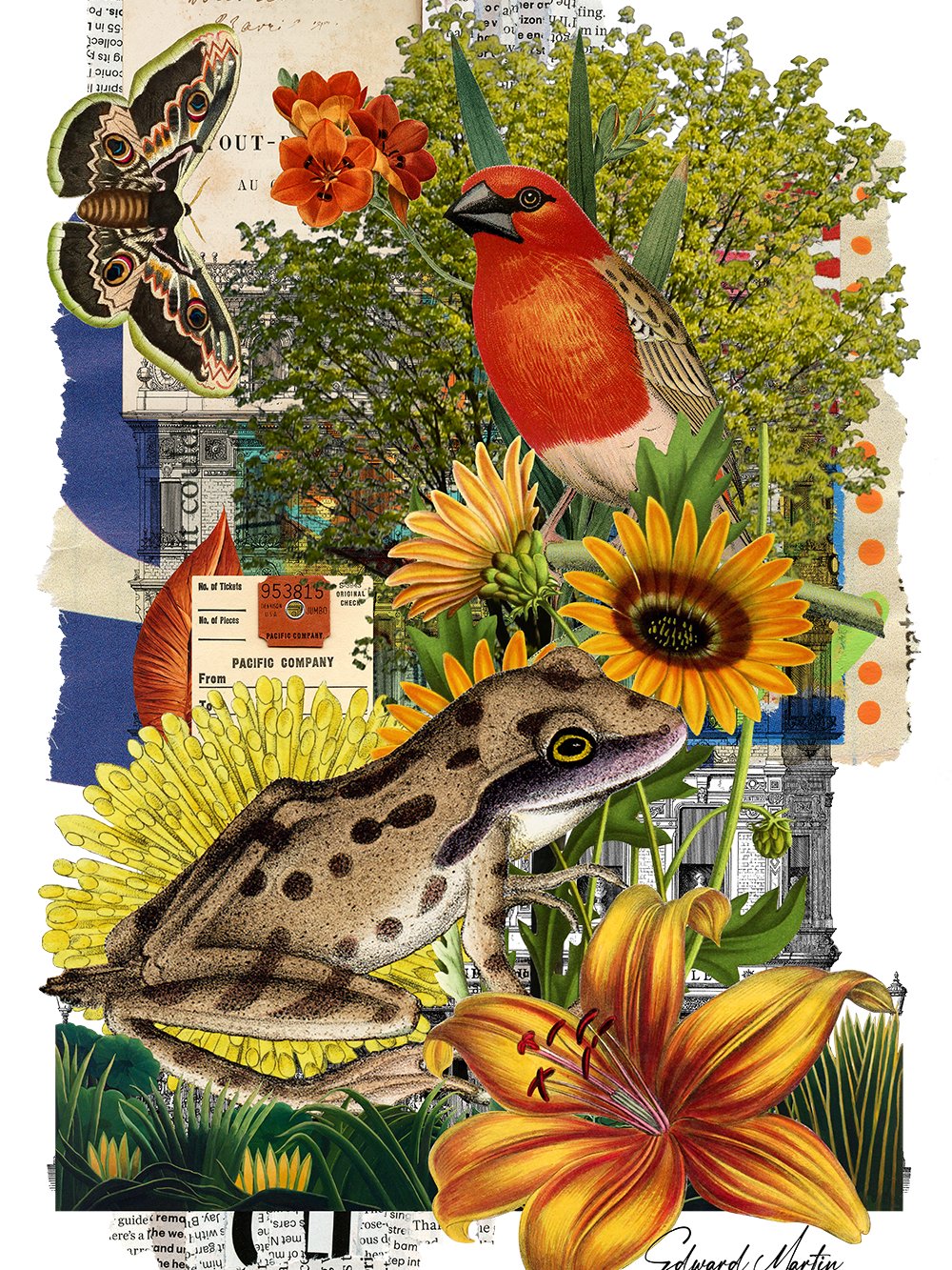 'Nature Collage No. 879' by Edward Martin-Vibrant Matte Poster Print product image (1)