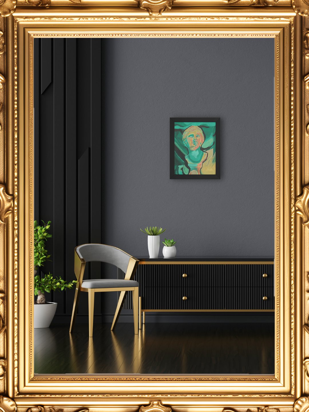 Neoclassical Turquoise Framed Print product image (3)