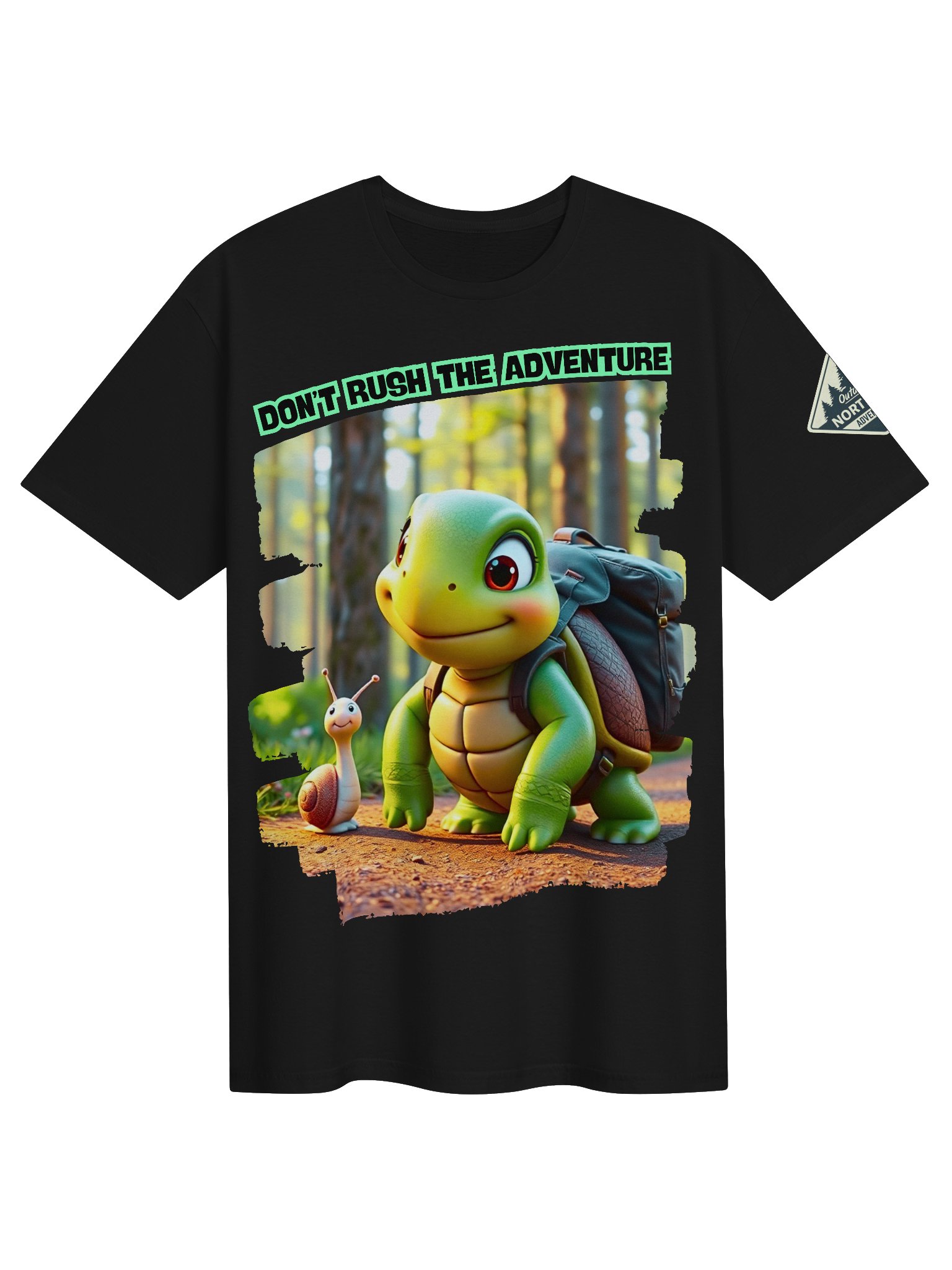 Don’t Rush the Adventure – Slow Hiking Turtle & Snail Unisex T-Shirt product image (3)