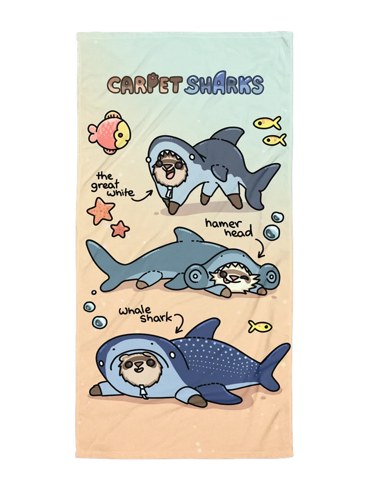 Carpet Sharks on the Beach | Limited Edition Towel product image (3)