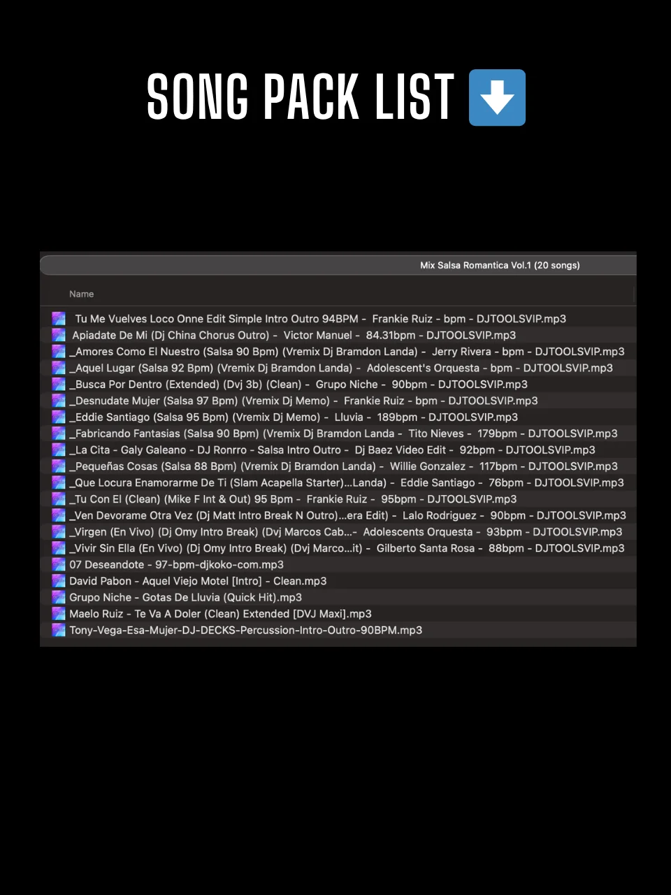 Salsa Romantica Mix – Song Pack product image (2)