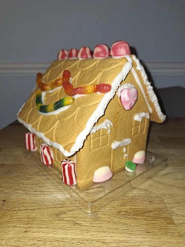 This is Geraldt's Holiday Home. We built it from a Halloween Gingerbread House kit and added our own festive flair. Rent migh...