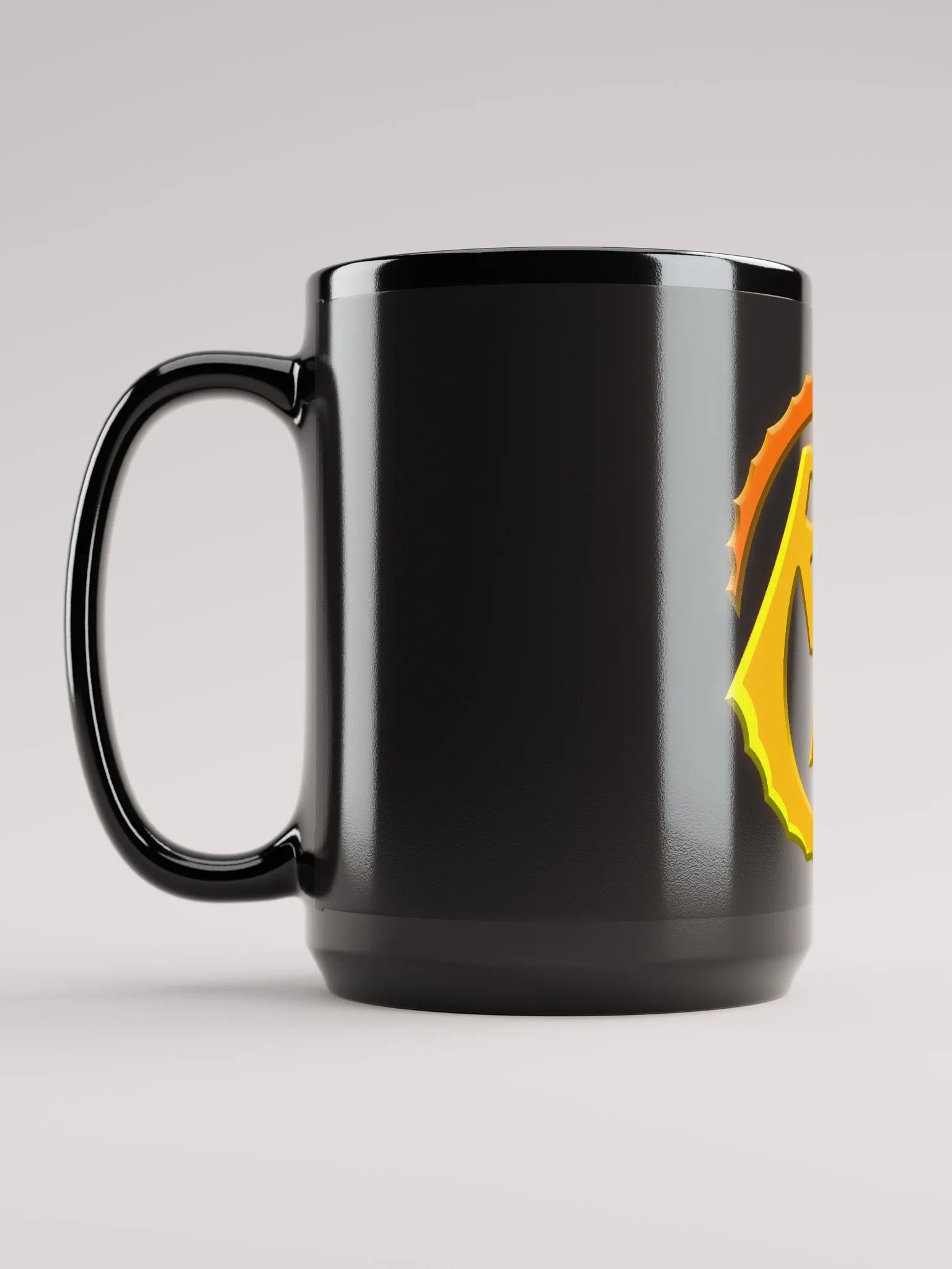 Black Glossy Mug with main logo product image (6)