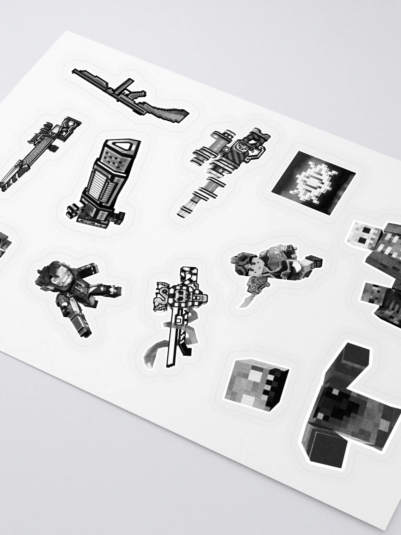 PG3D Stickers BW product image (3)