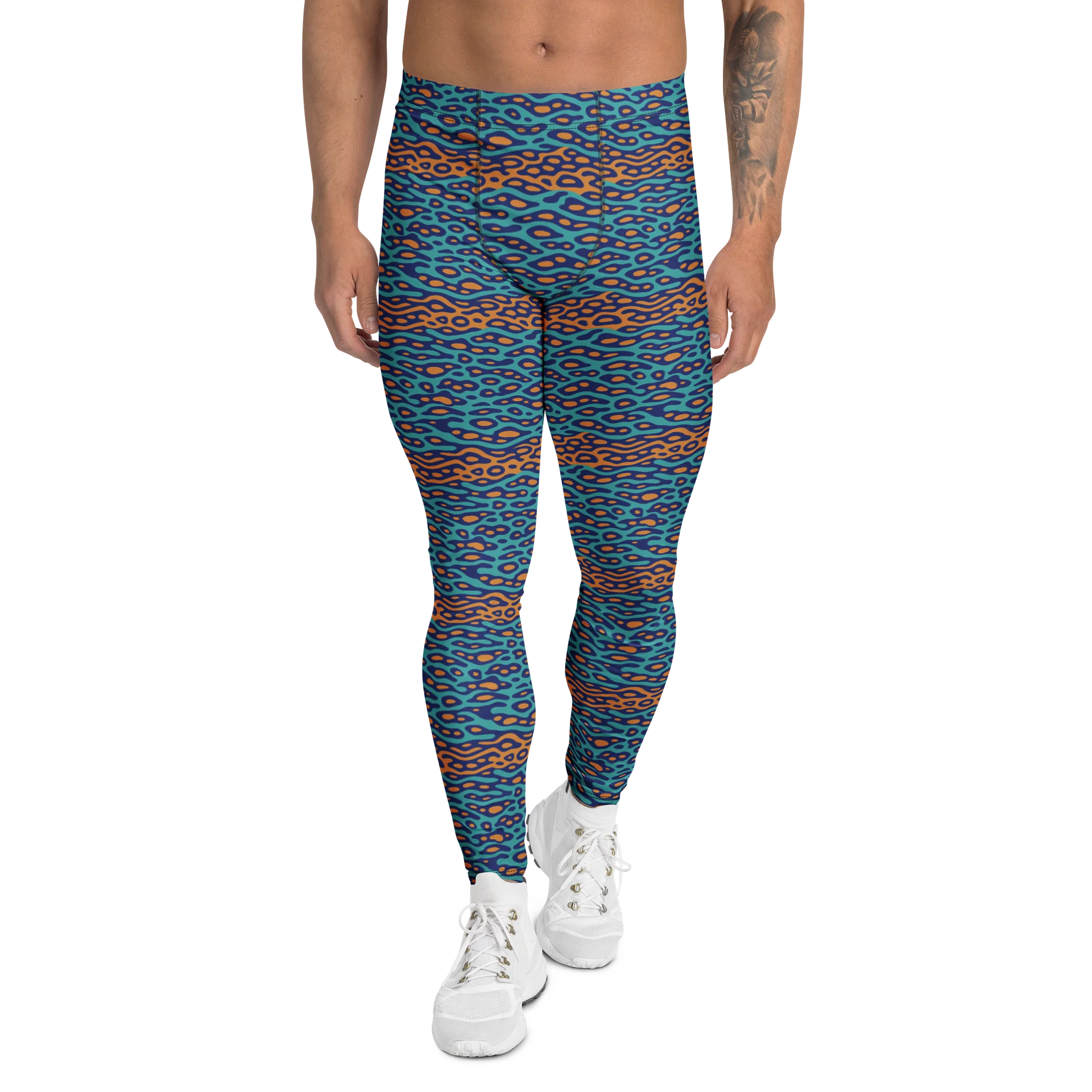 Wavy Organic Pattern Men's Compression Leggings product image (1)