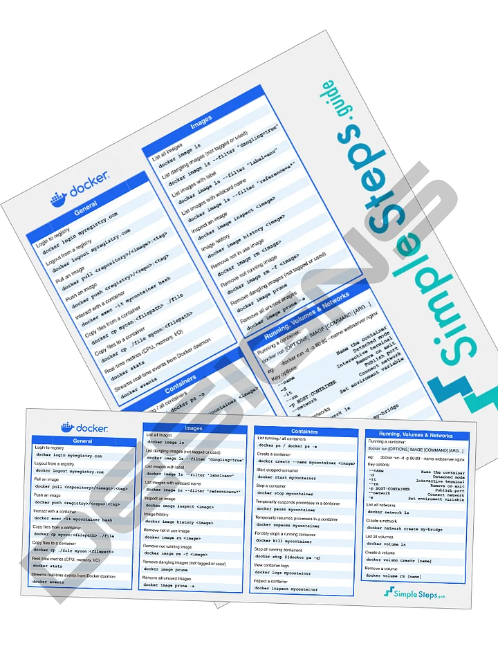 Docker Cheat Sheet - Print at Home Designs product image (1)