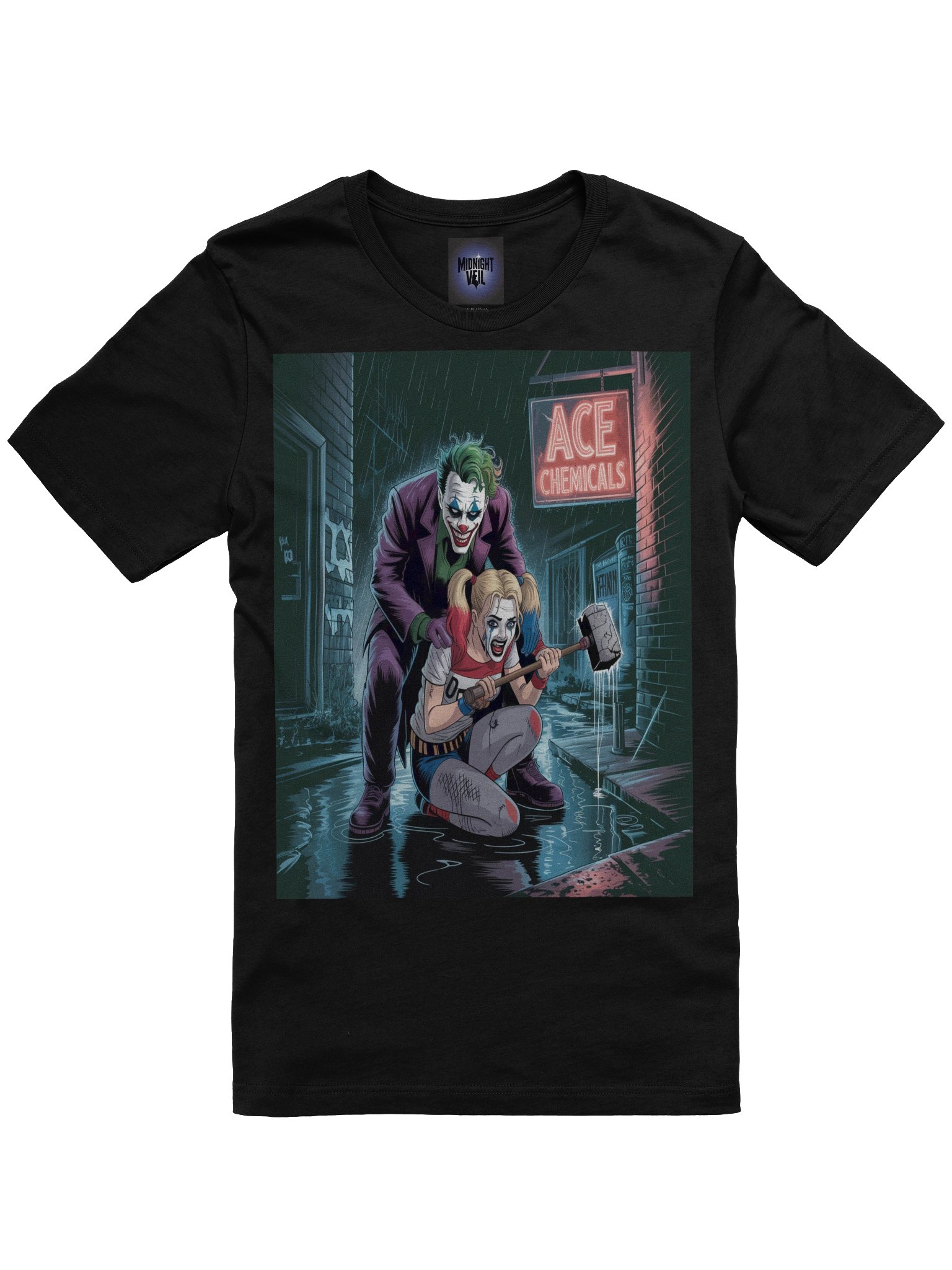 Joker & Harley Quinn 'Ace Chemicals' Rainy Hammer Supersoft T-Shirt product image (3)
