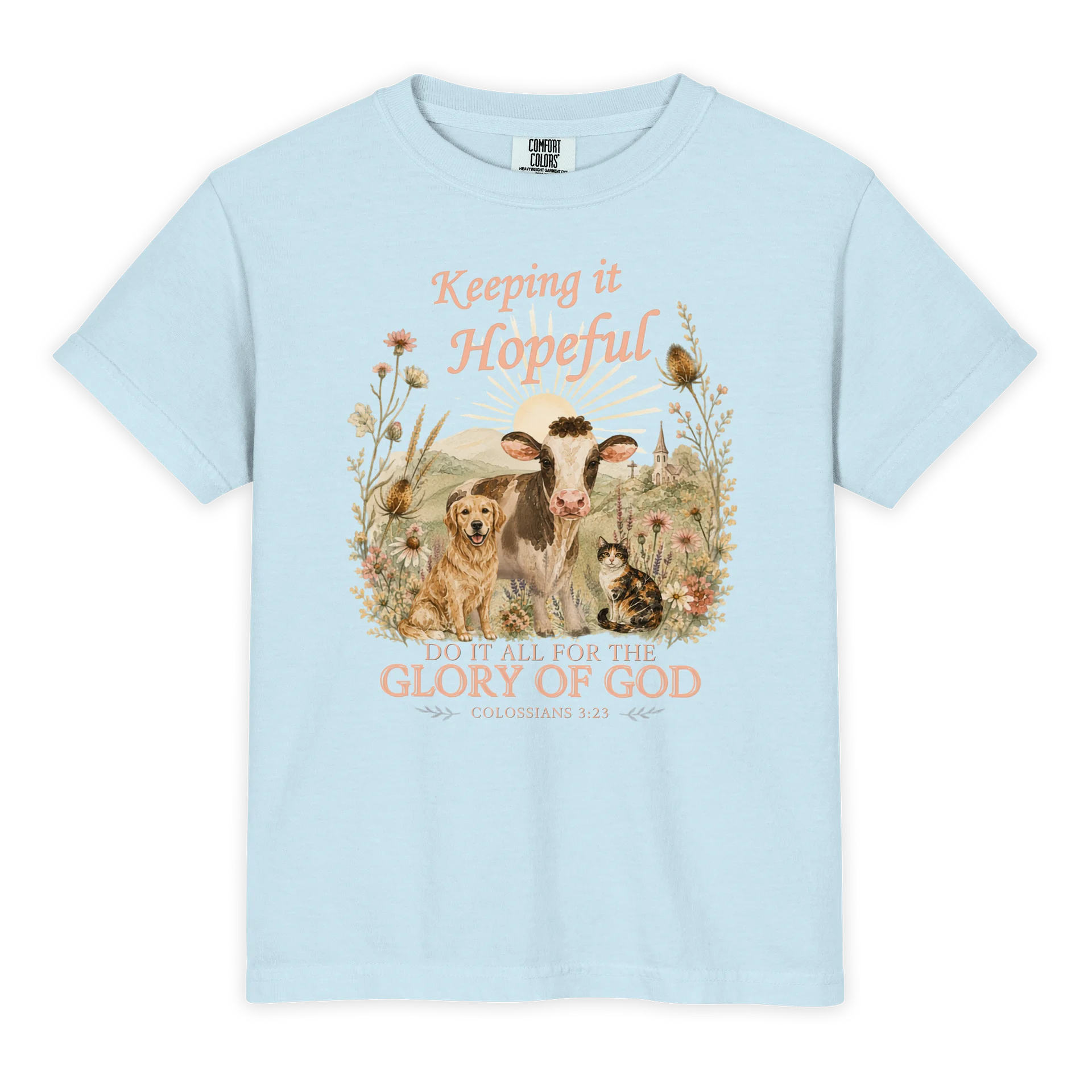 Colossians 3:23 Collection | Youth Girls Garment-Dyed Heavyweight T-Shirt product image (6)