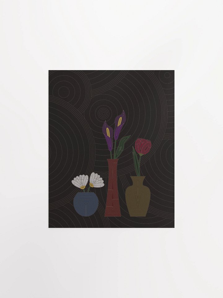 Simple line art flowers in vases (Poster) product image (2)