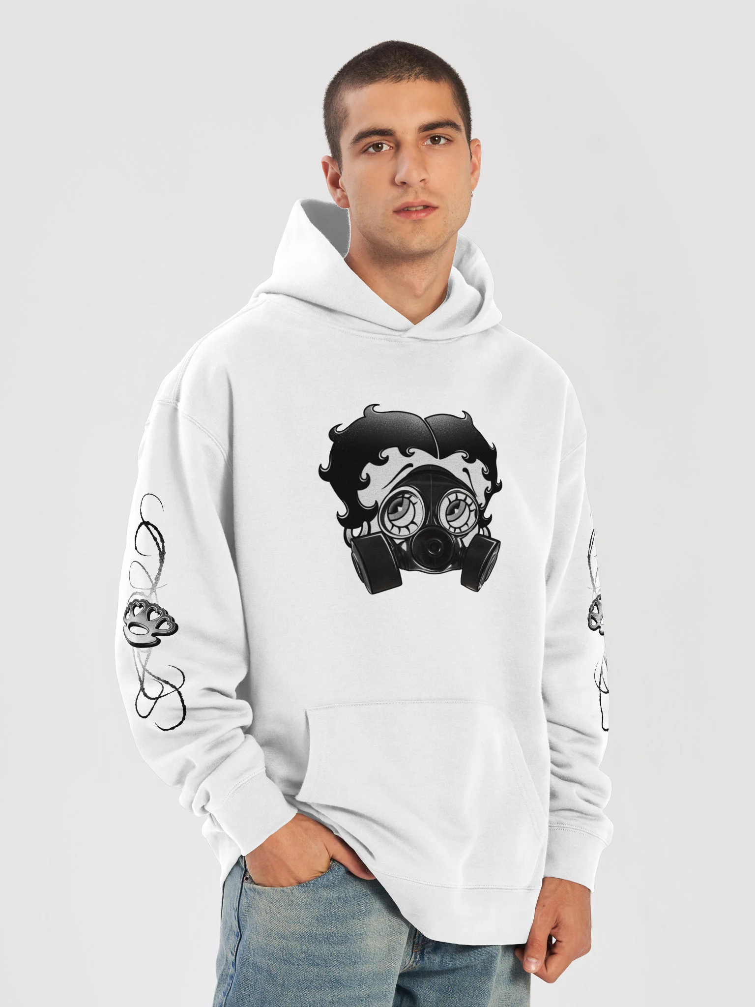 6ixblades Boop Gas Mask Hoodie product image (7)