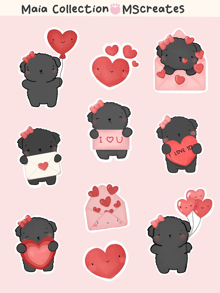 Maia Hearts Sticker Sheet product image (1)