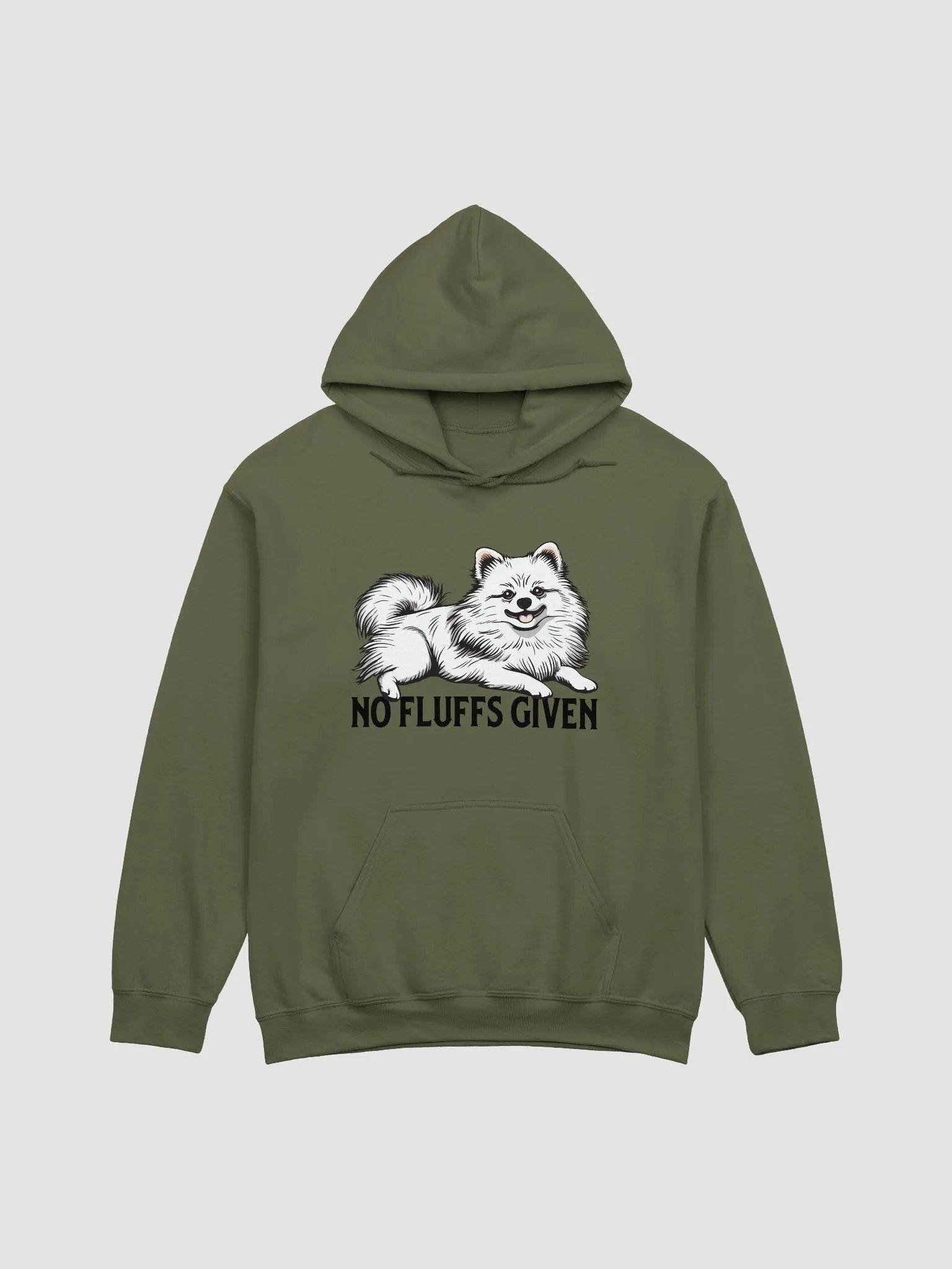 No Fluffs Given Hooded Sweatshirt of a Pomeranian(White) | Funny Hoodie for Pomeranian Paw-rents product image (1)