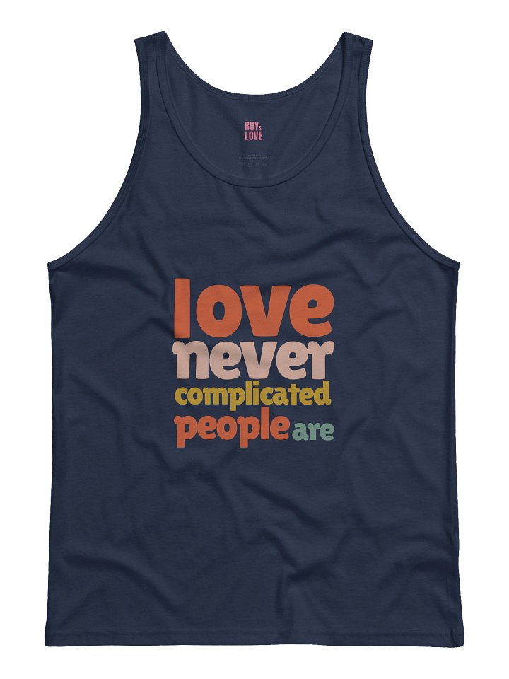 Love Never Complicated Tank Top | Boys Love Aesthetic Merch | LGBTQ+ Pride Apparel | Indie Fandom Graphic Tee | BL Drama Fan Gift product image (2)