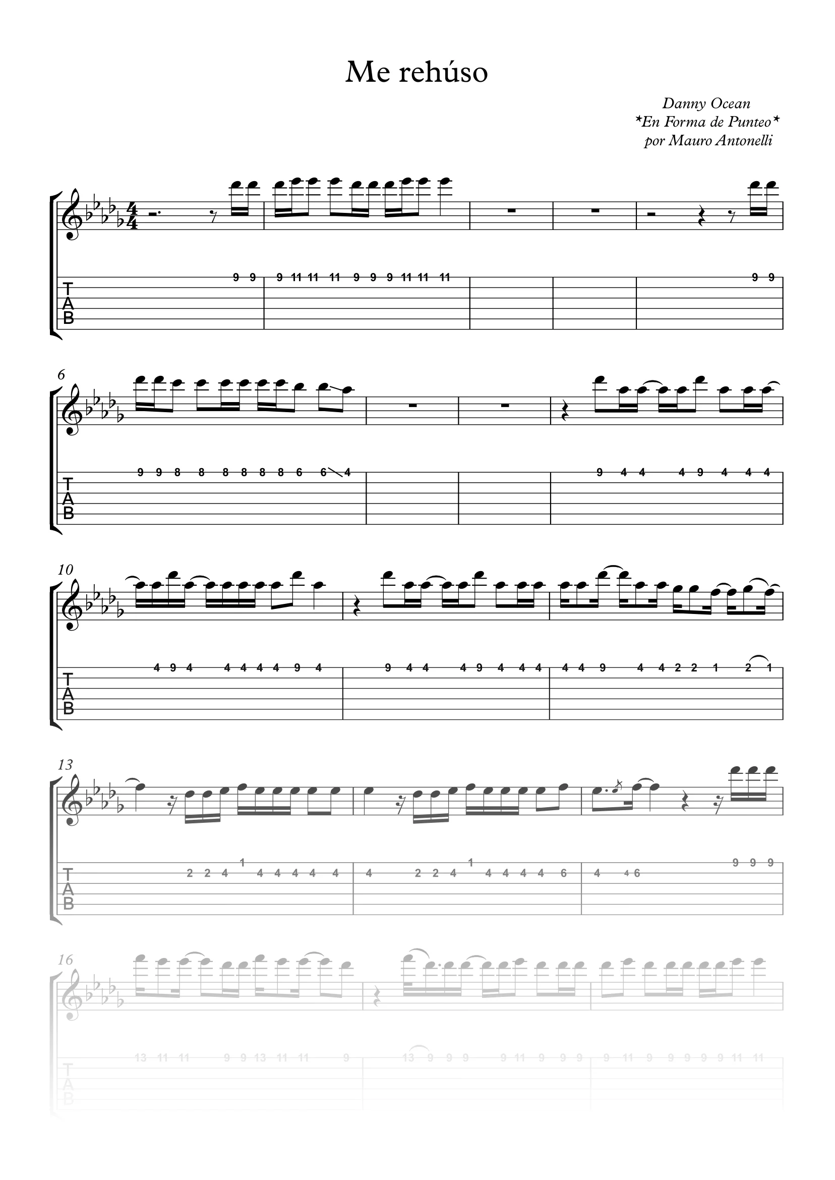 Me rehúso - Partitura + Tabs + Pista product image (1)