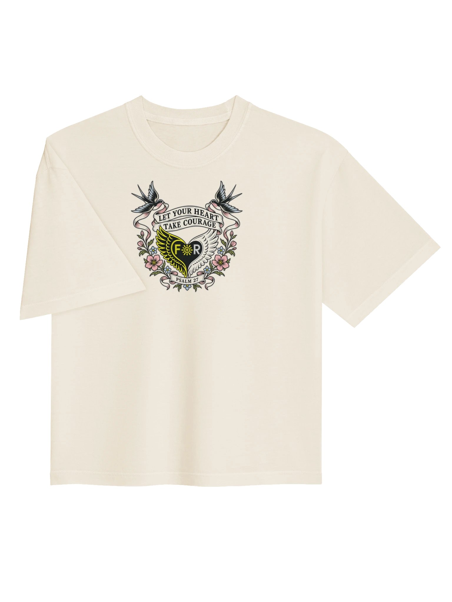 Let Your Heart Take Courage | Psalm 27 Boxy Tee product image (9)