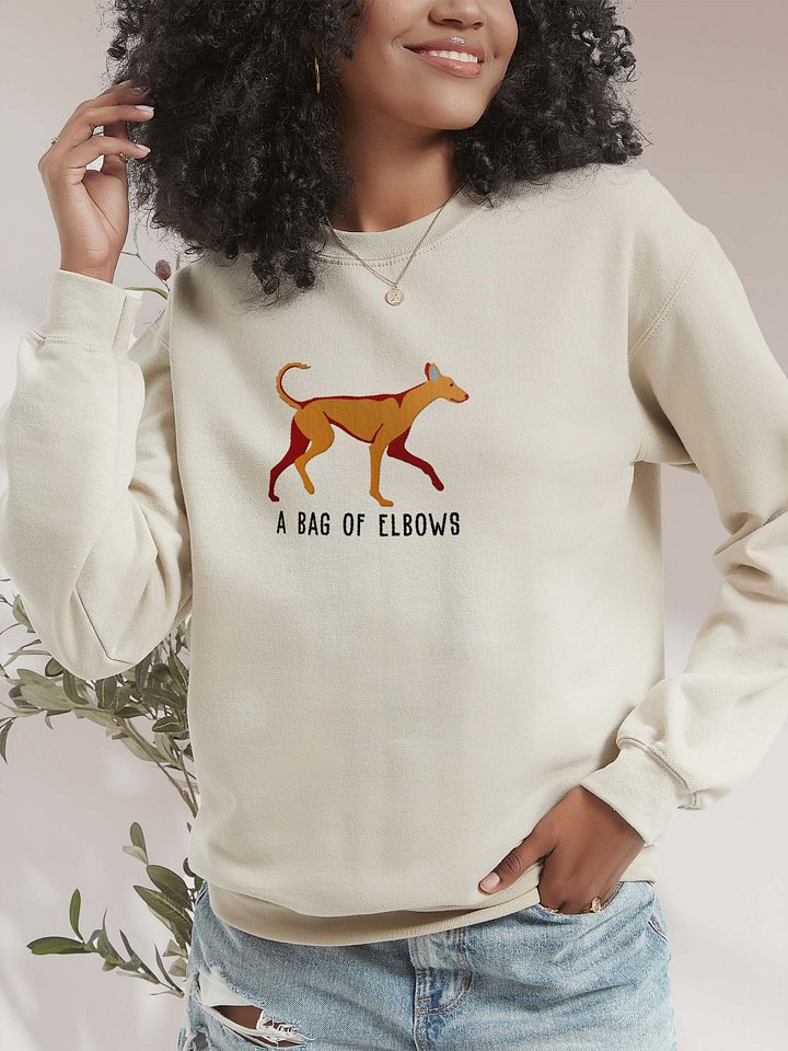 A Bag of Elbows Sweatshirt (Embroidered) of an Ibizan Hound(Tan) product image (2)