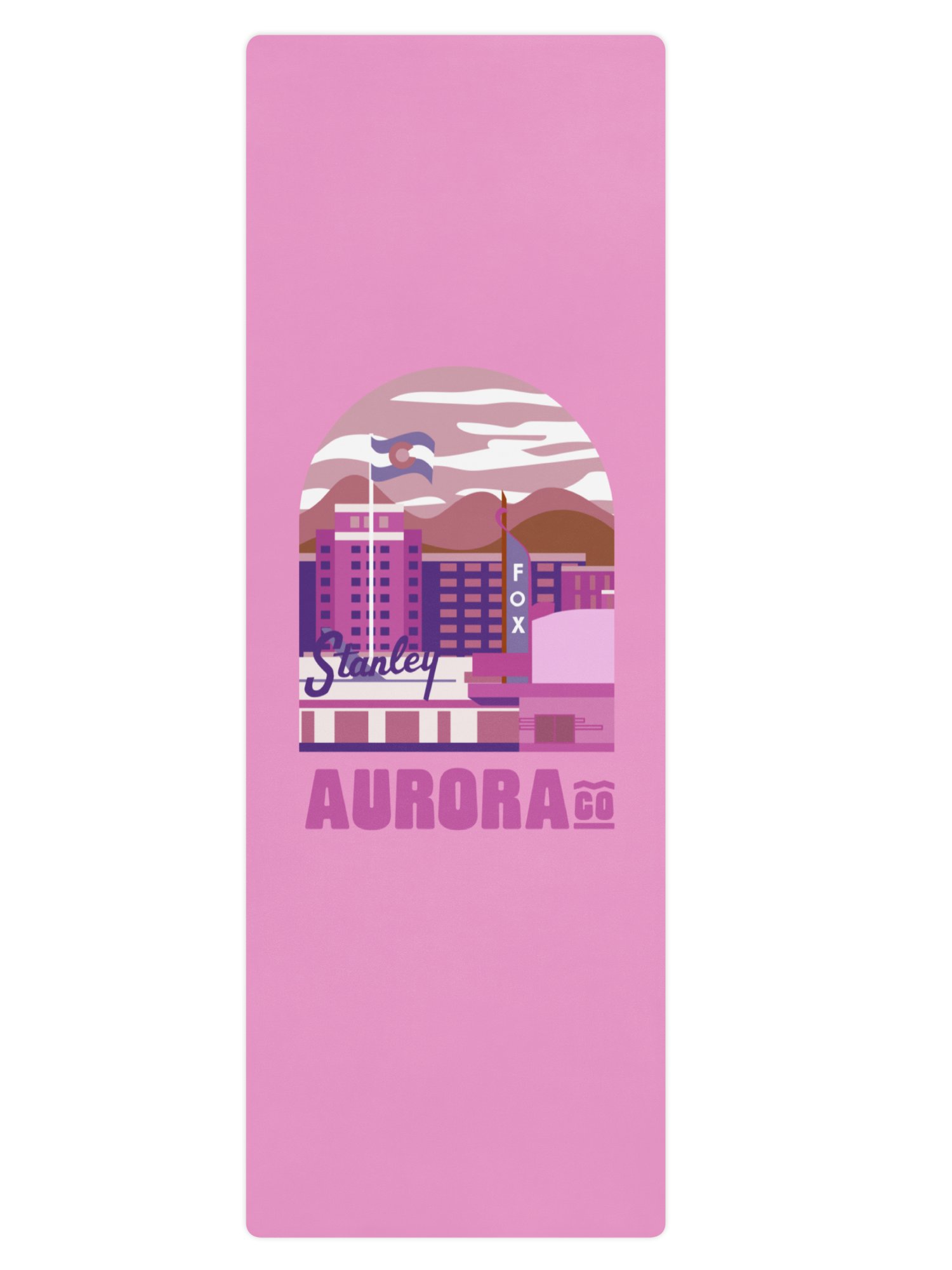 Aurora Cityscape Yoga Mat (Pink) product image (1)