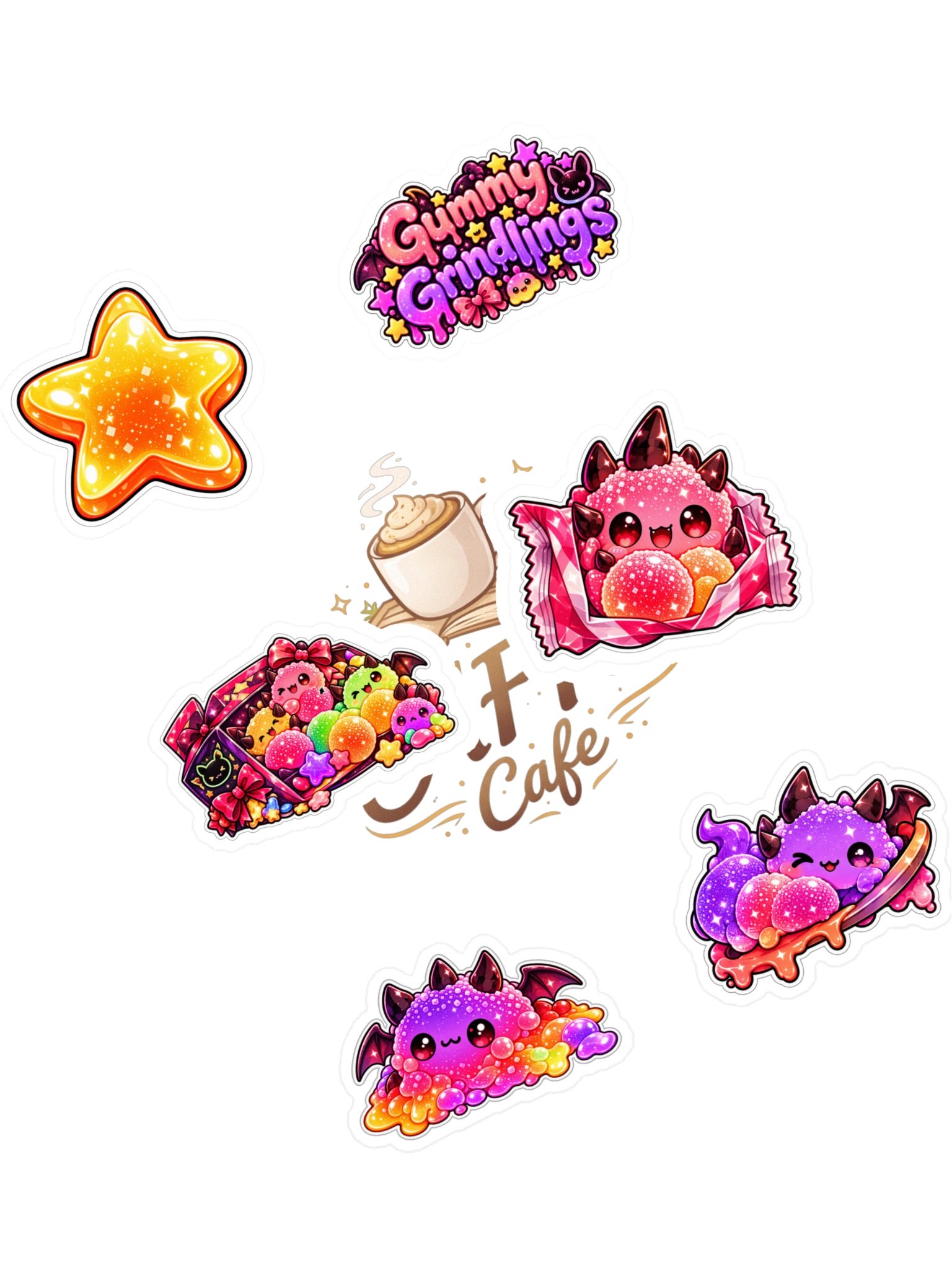 The AFK Cafe™ Gummi Grindlings | Sticker Pack Vol. 2 product image (1)