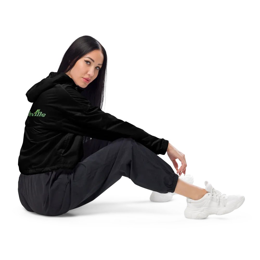 Sloth Serenity Cropped Black Windbreaker product image (6)