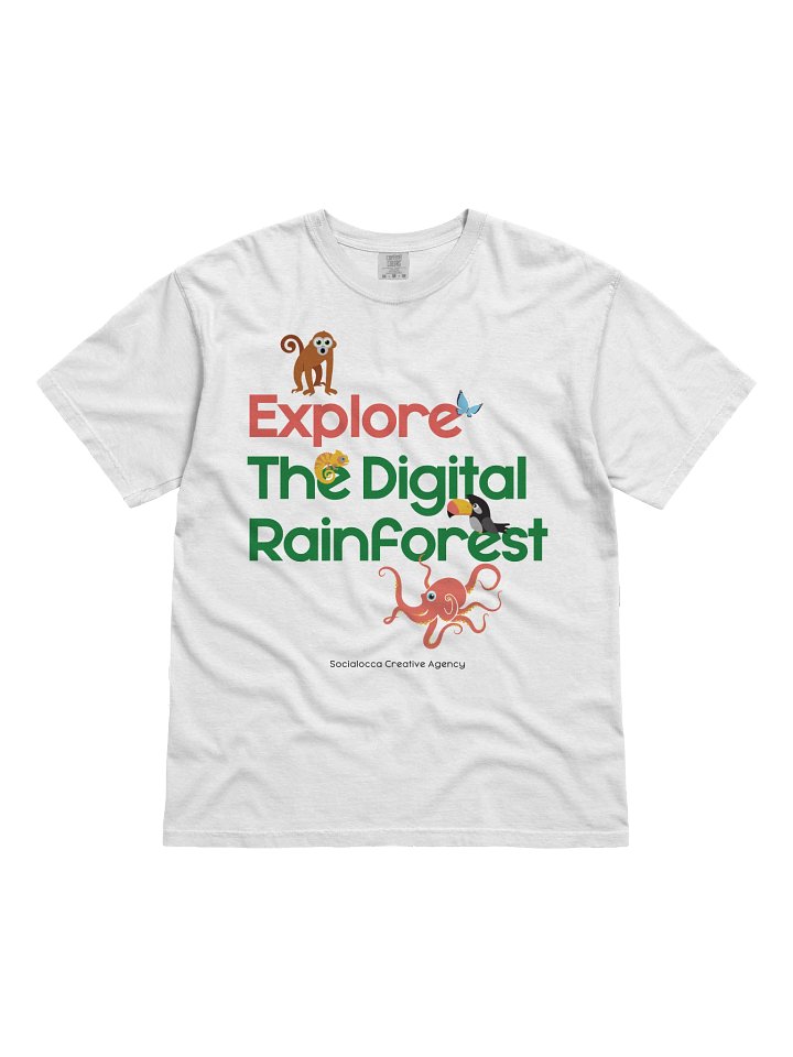 Explore the Digital Rainforest – White Edition Tee product image (1)