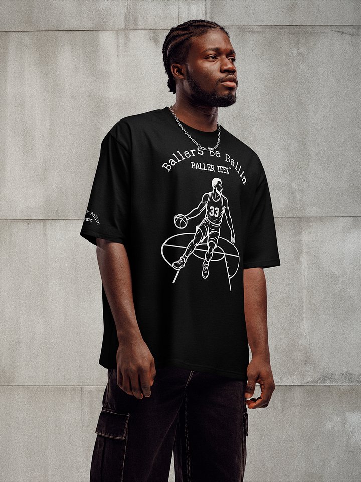 Baller Teez Oversized Black Heavyweight Tee product image (1)