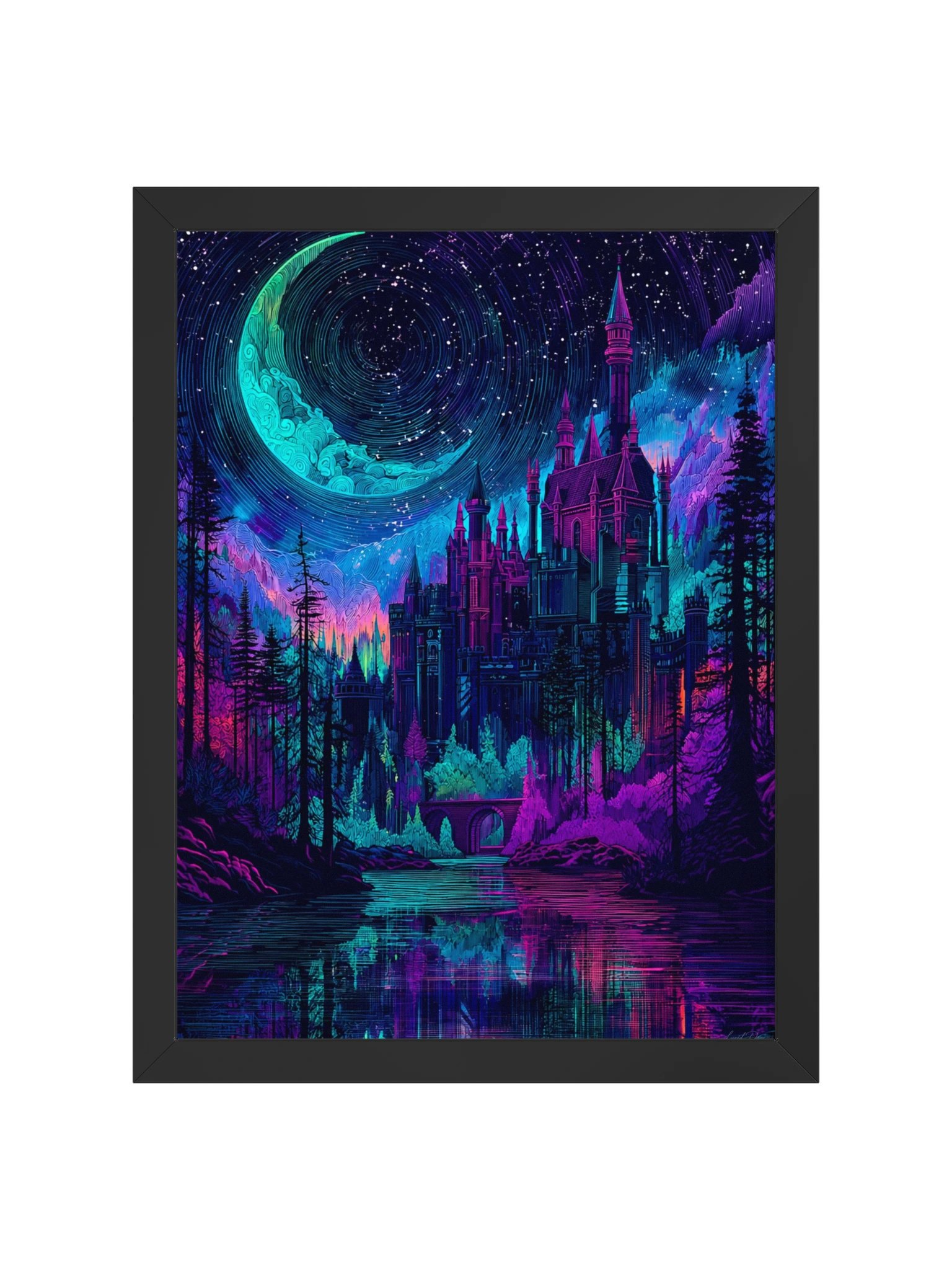 Crescent Castle Framed Art Print — Turquoise Crescent Castle product image (5)