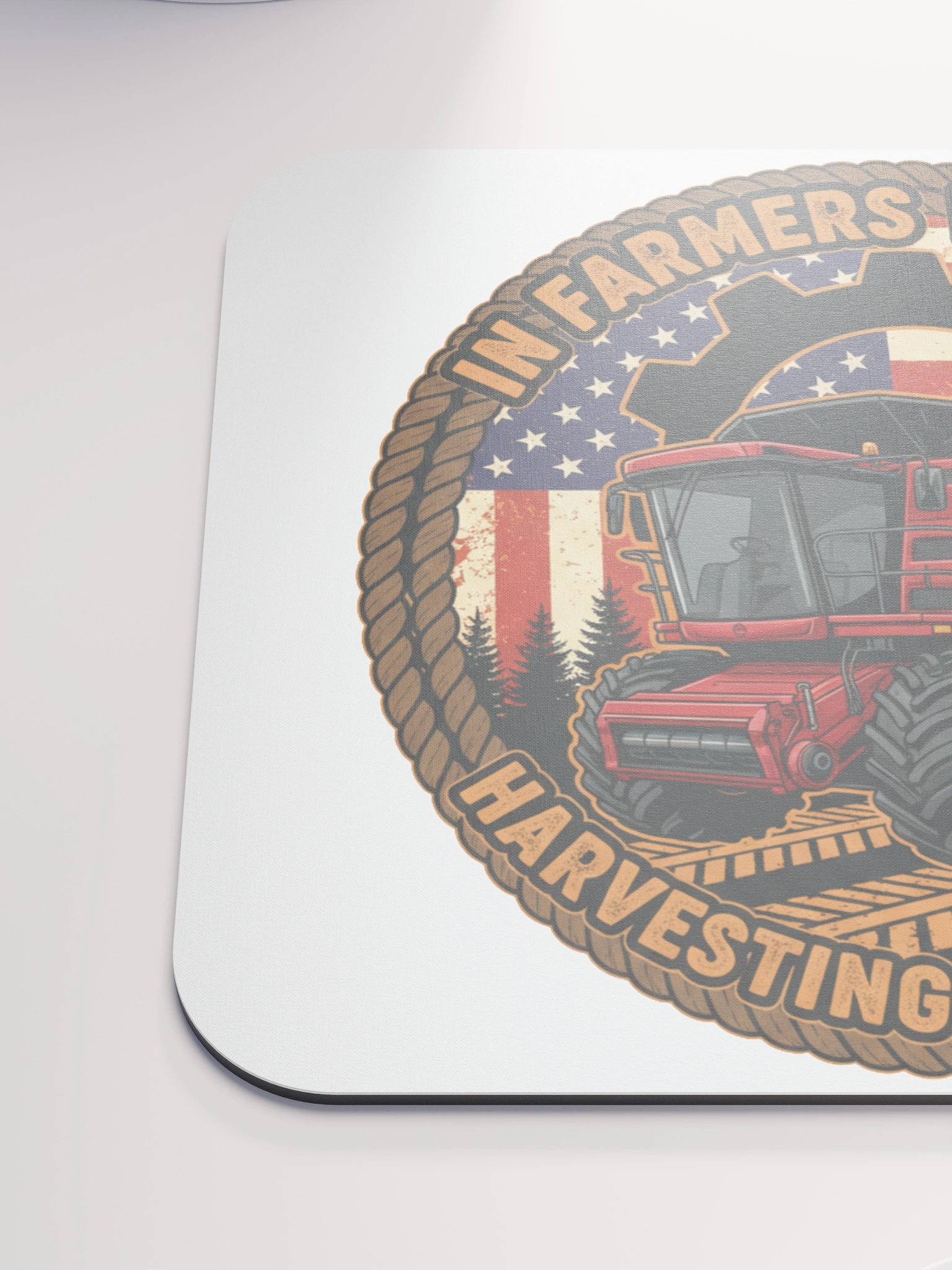 In Farmers We Trust Harvester Emblem Mouse Pad product image (6)
