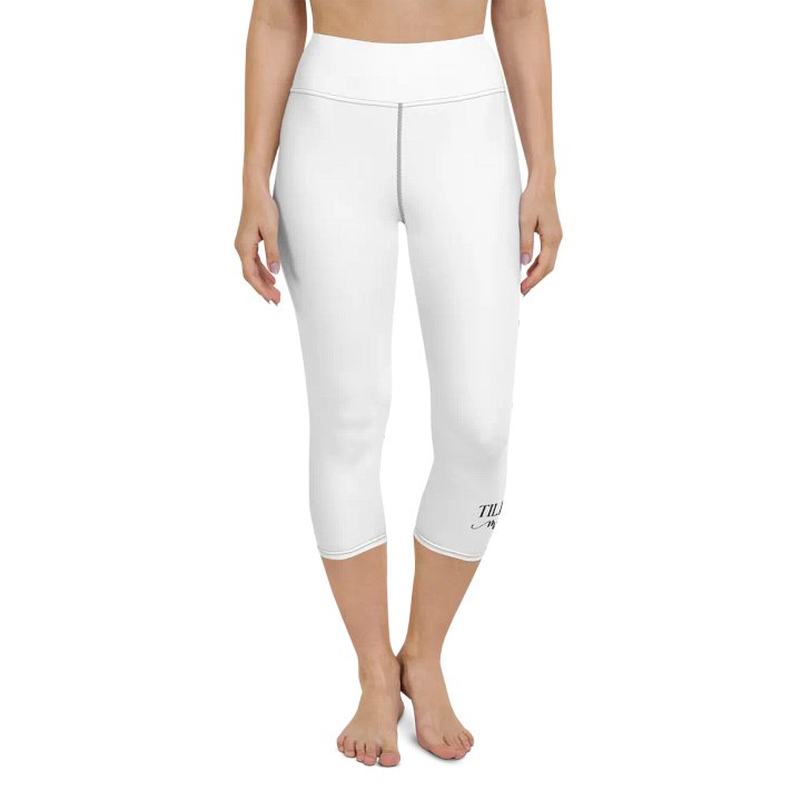 Till You Make It Leg Design White Yoga Capri Leggings product image (2)