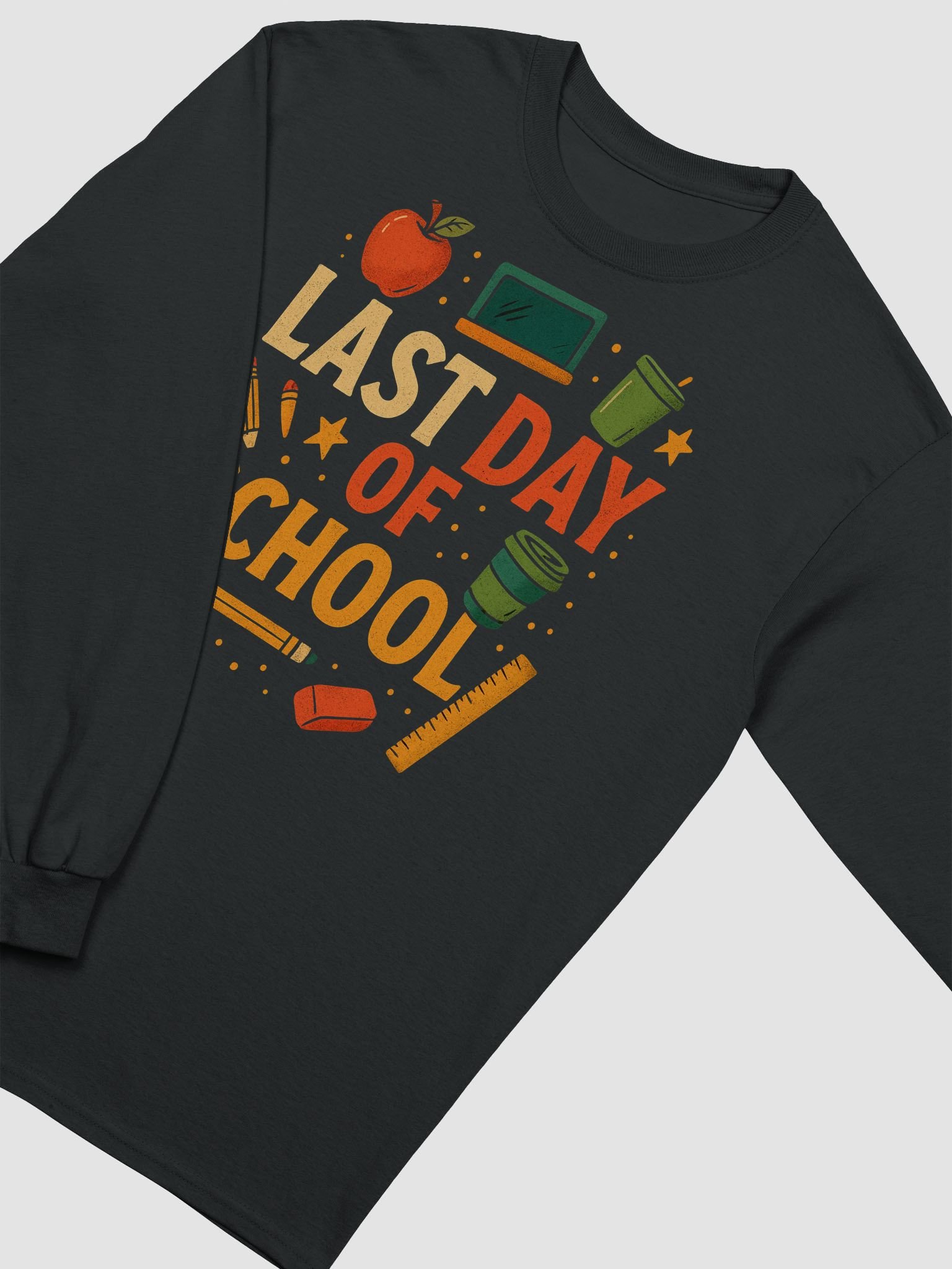 Last Day of School Long Sleeve Shirt – Fun Vintage Teacher Shirt product image (22)