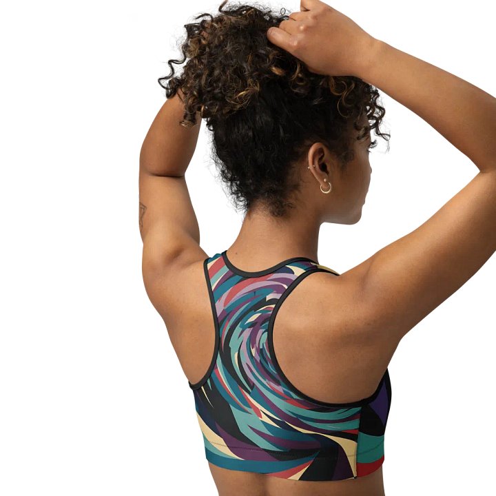 Abstract Lithographic Pattern Design Sports Bra - V5 product image (2)